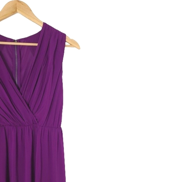 ALICE + OLIVIA Purple Silk Pleated  Fit & Flare Wrap Mini Dress Women's Size XS - Picture 6 of 14